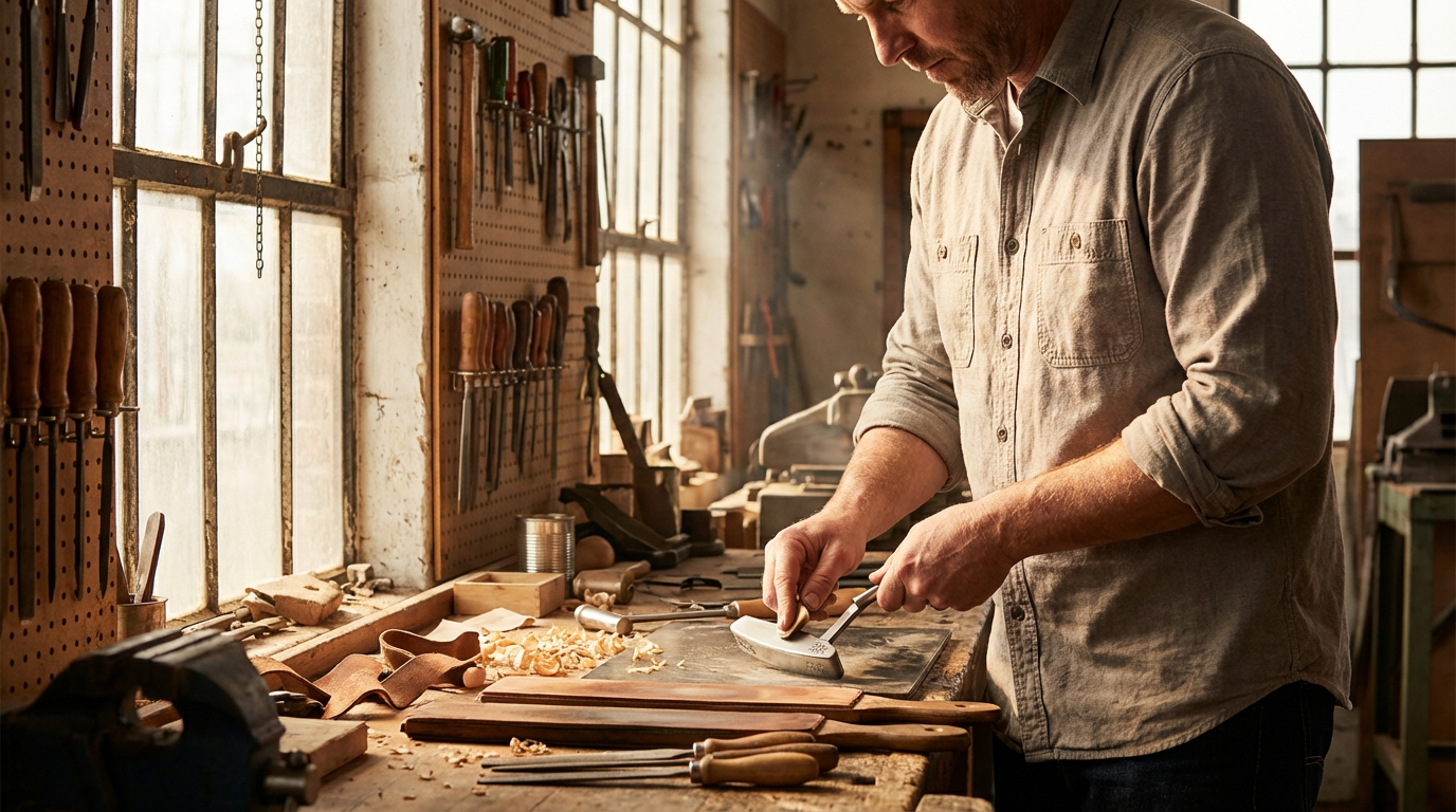 Craftsman working on a custom putter