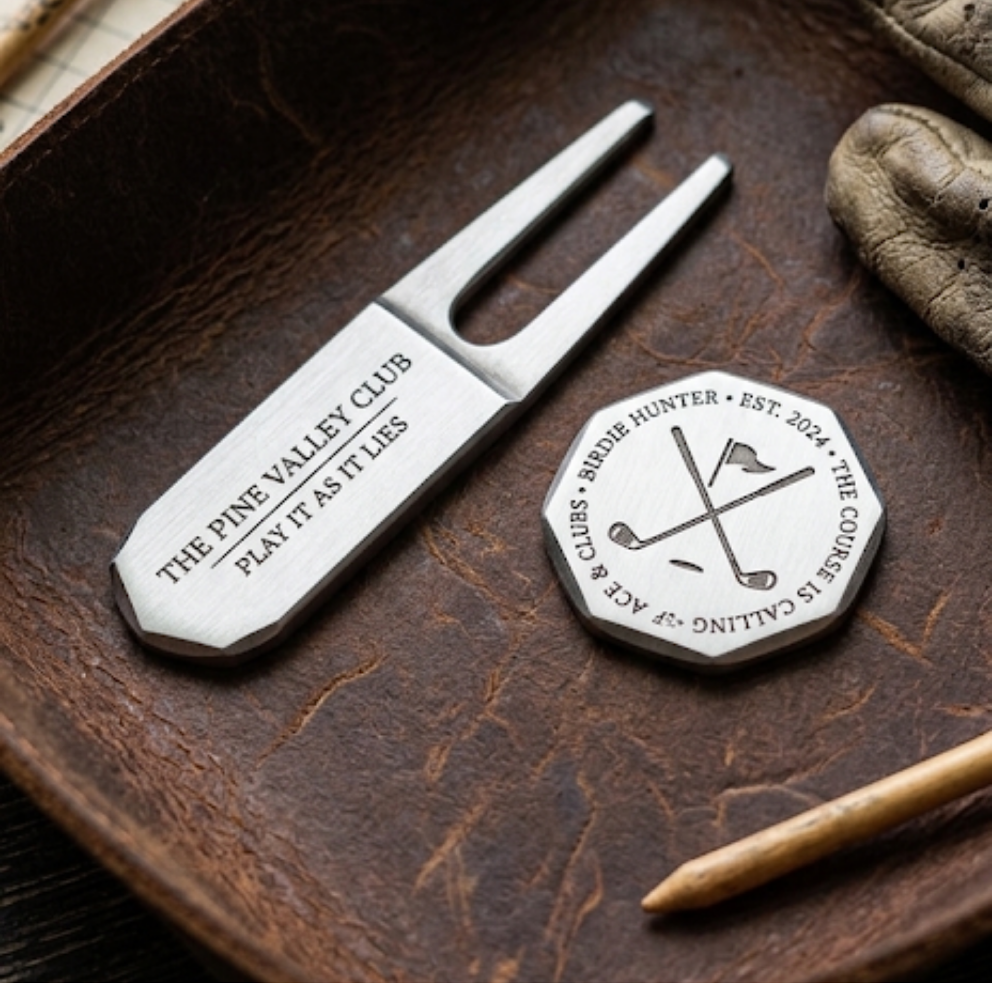 Coffin Divot Tool & Ball Marker Set